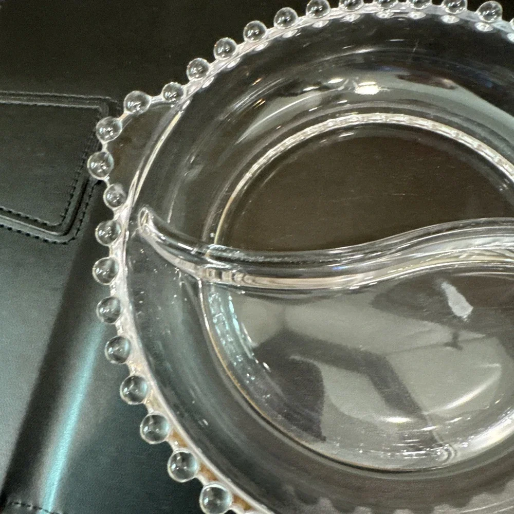 Vintage Imperial Glass Candlewick Clear Glass Divided Candy, Relish & Nut Dish